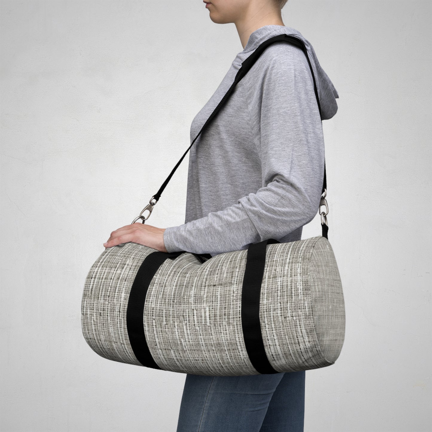 Gris plateado: diseño de tela contemporáneo inspirado en la mezclilla - Bolsa de lona