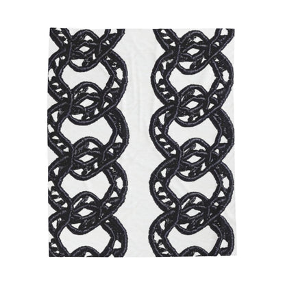 Black Chain Faux Embroidery - Velveteen Plush Blanket