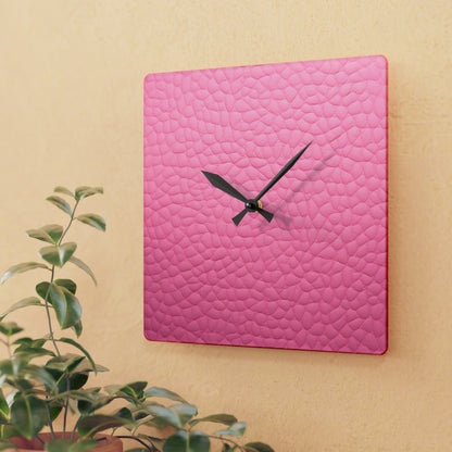 Pink Leather Design - Acrylic Wall Clock