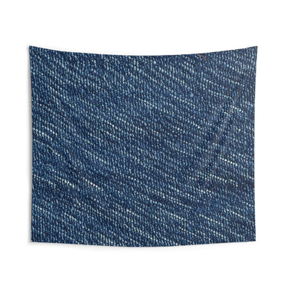 Denim-Inspired Design - Distinct Textured Fabric Pattern - Indoor Wall Tapestries