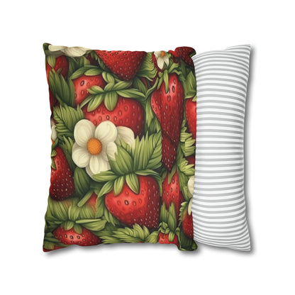 Strawberry Euphoria: The Ultimate Guide to Celebrating Life's Sweetest BerrySpun Polyester Square Pillow Case