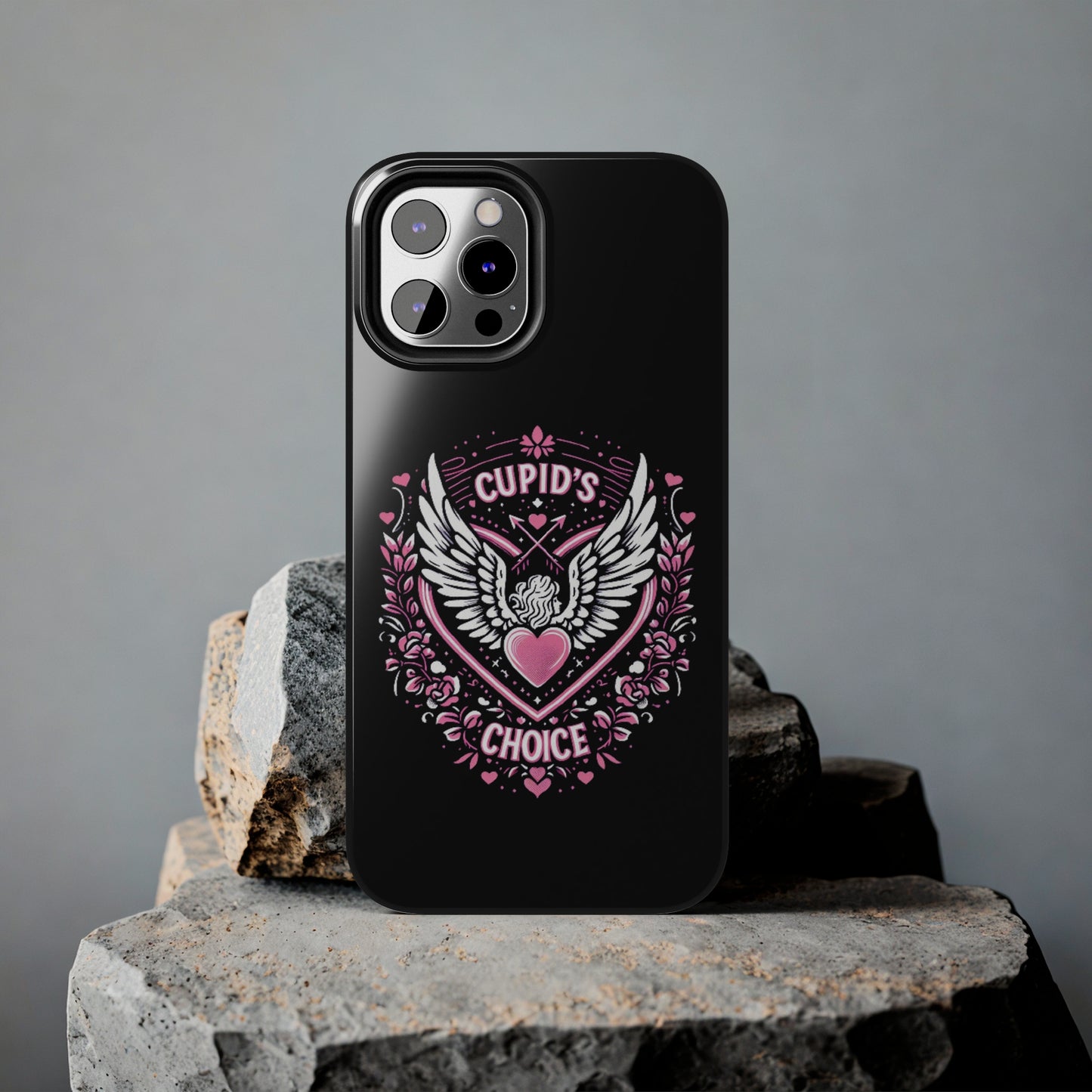 Cupidos Choice Crest con corazón y alas - Amor y romance con temática de San Valentín - Fundas resistentes para teléfonos