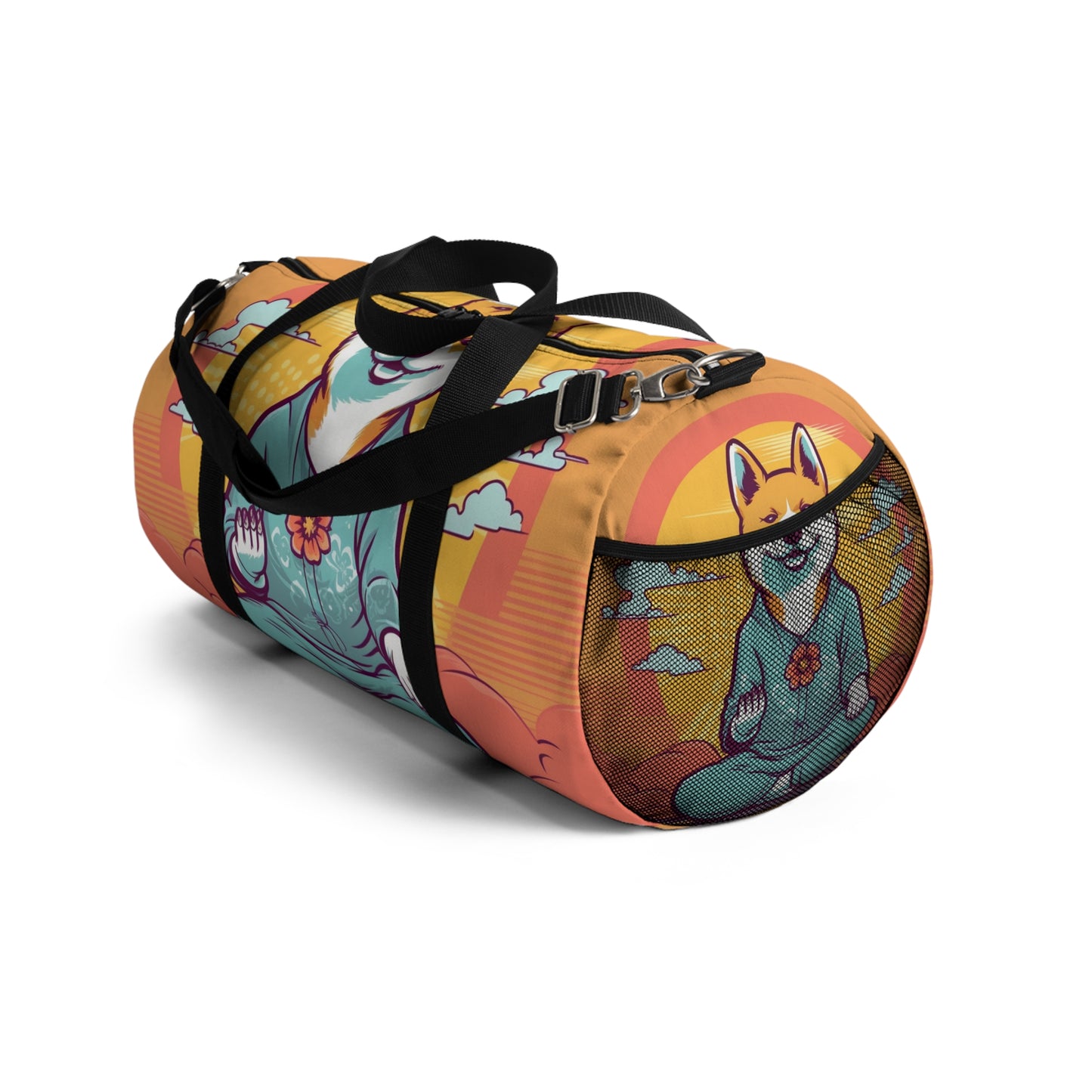 Shiba Inu Yoga Cartoon Crypto Dog Japanese Namaste: Duffel Bag