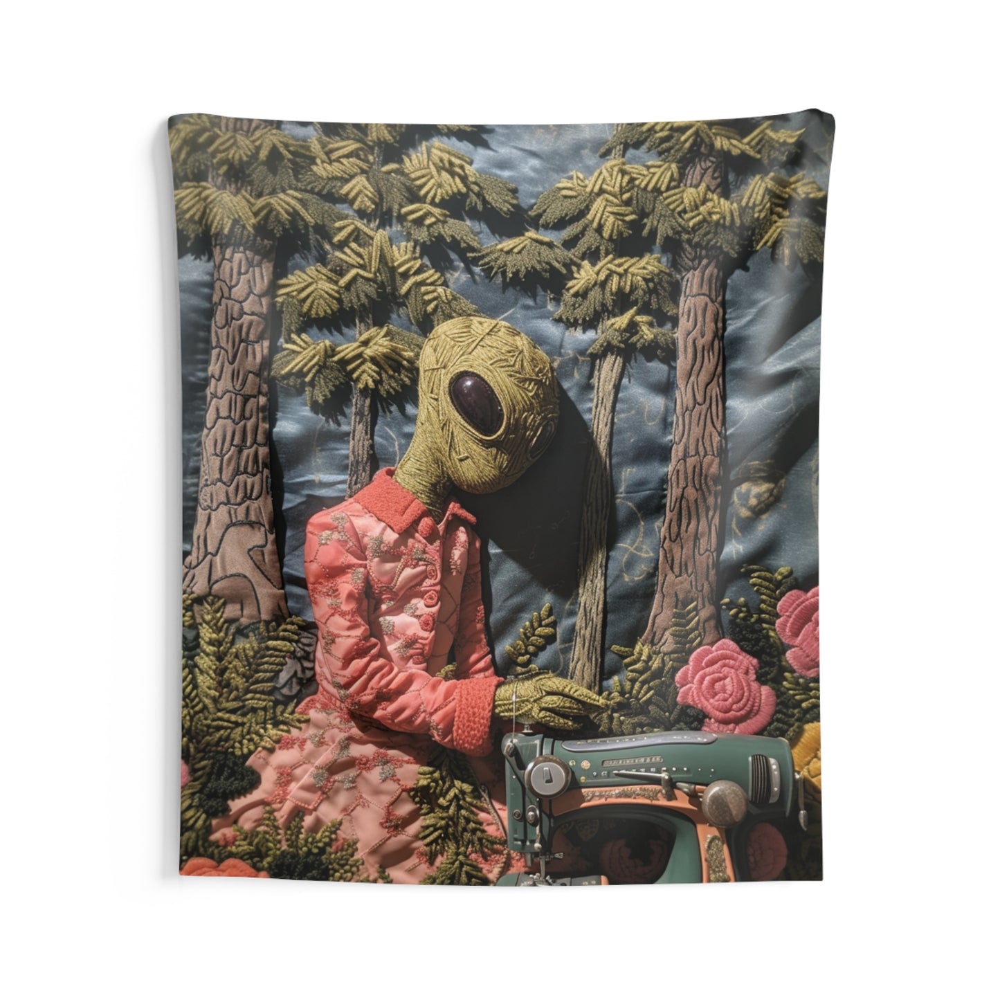 Alien Sewing Embroider, Sew Machine, Indoor Wall Tapestries