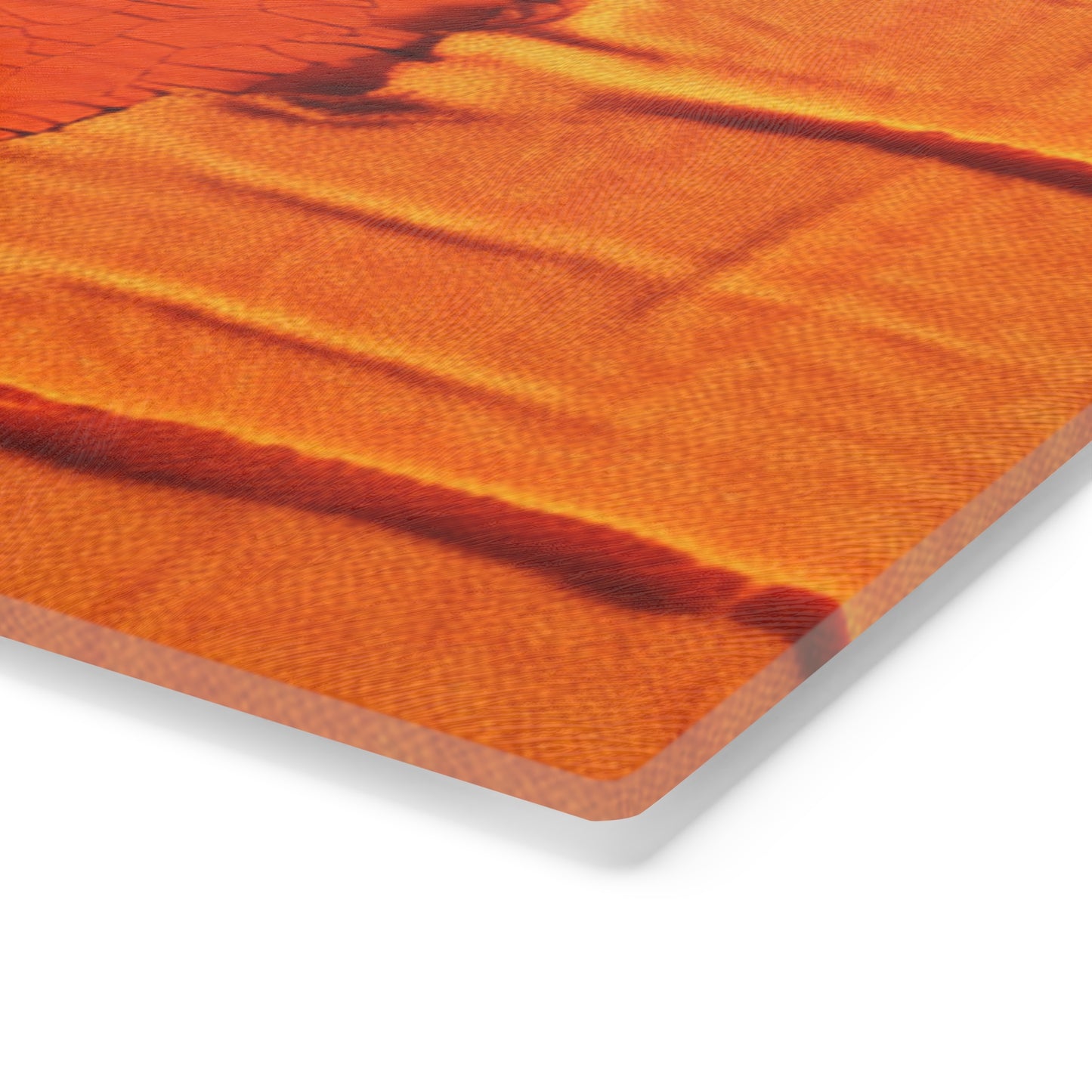 Fiery Citrus Orange: Edgy Distressed, Denim-Inspired Fabric - Cutting Board