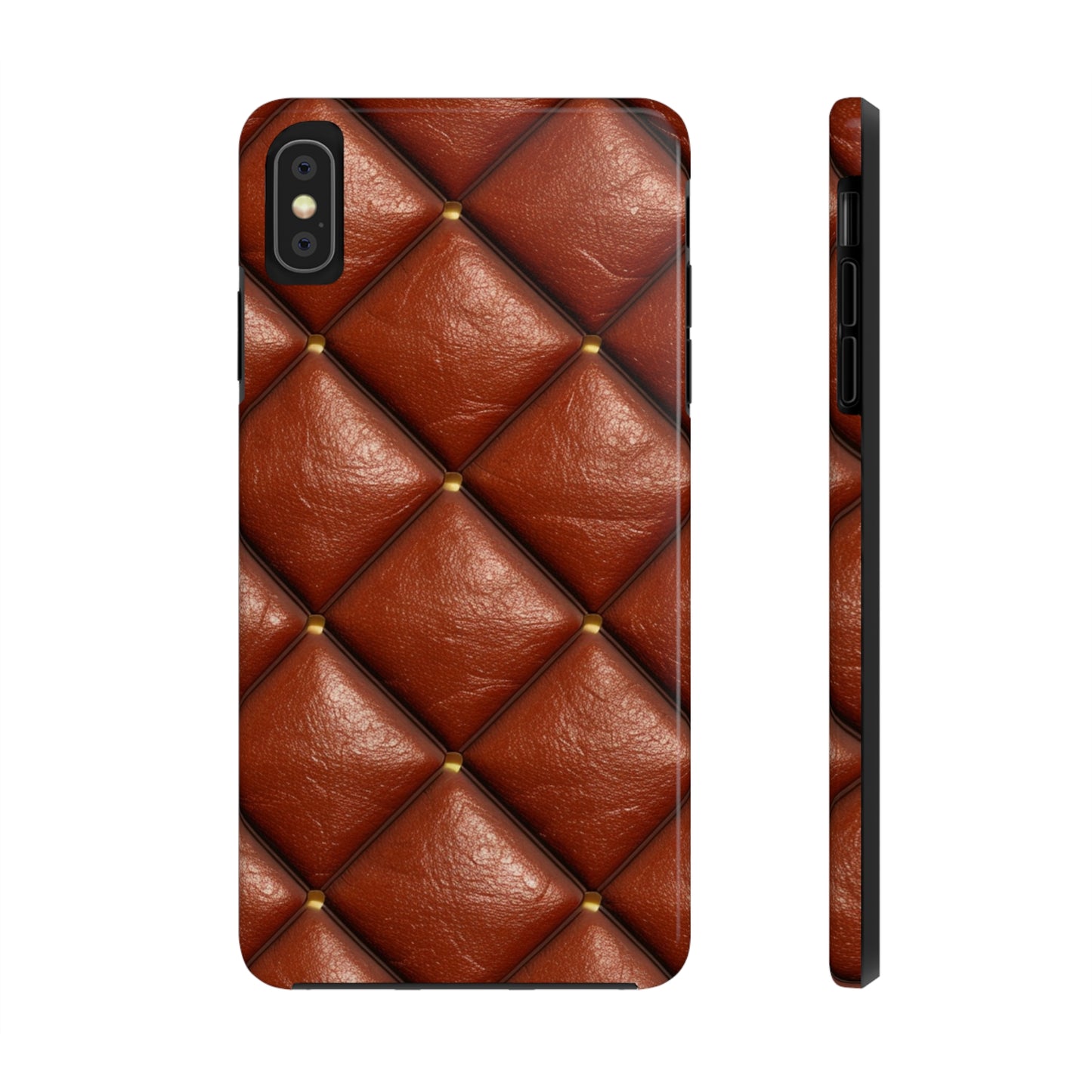 Brown Leather Cognac Pattern Rugged Durable Design Style - Tough Phone Cases