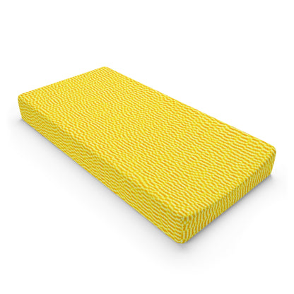 Sunshine Yellow Lemon: Denim-Inspired, Cheerful Fabric - Baby Changing Pad Cover