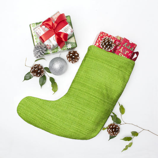 Lush Grass Neon Green: Denim-Inspired, Springtime Fabric Style - Christmas Stockings