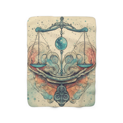 Libra Zodiac - Astrology Sign Street Art Equilibrium in Pastels - Sherpa Fleece Blanket