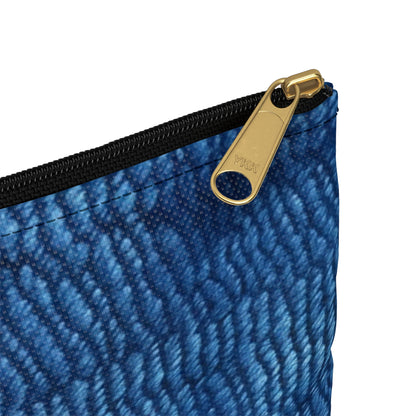 Blue Spectrum: Denim-Inspired Fabric Light to Dark - Accessory Pouch