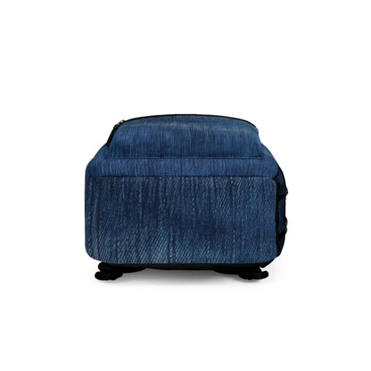 Indigo Splash: Washed Denim Reverie in Deep Blue - Backpack