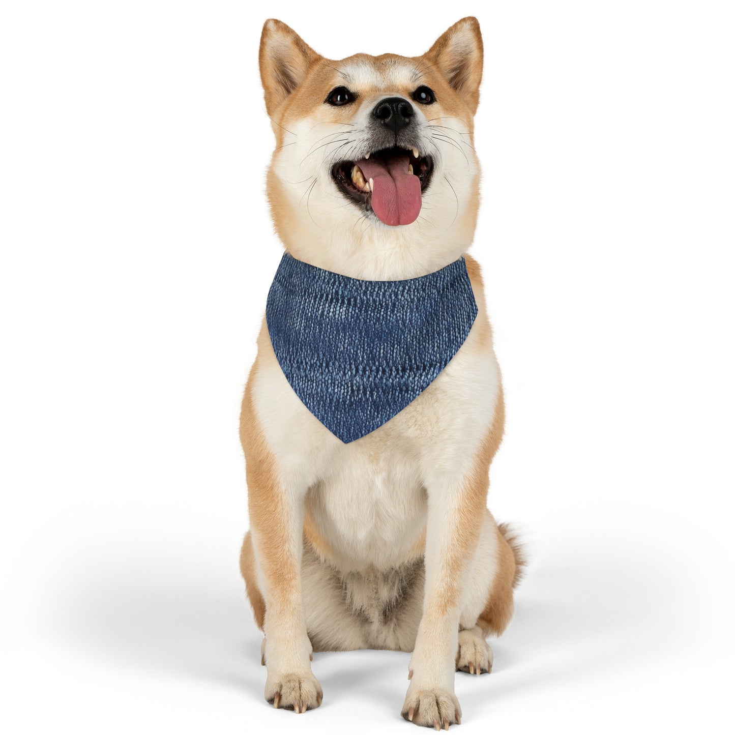 Indigo blue jean Denim Design Pattern Style - Pet Bandana Collar