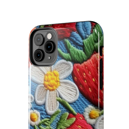 Orchard Berries: Juicy Sweetness from Nature's Garden - Fresh Strawberry Elegance - Tough Phone Cases