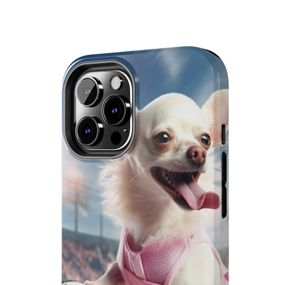 Chihuahua Tennis Ace: Dog Pink Outfit, Court Atheletic Sport Game - Tough Phone Cases