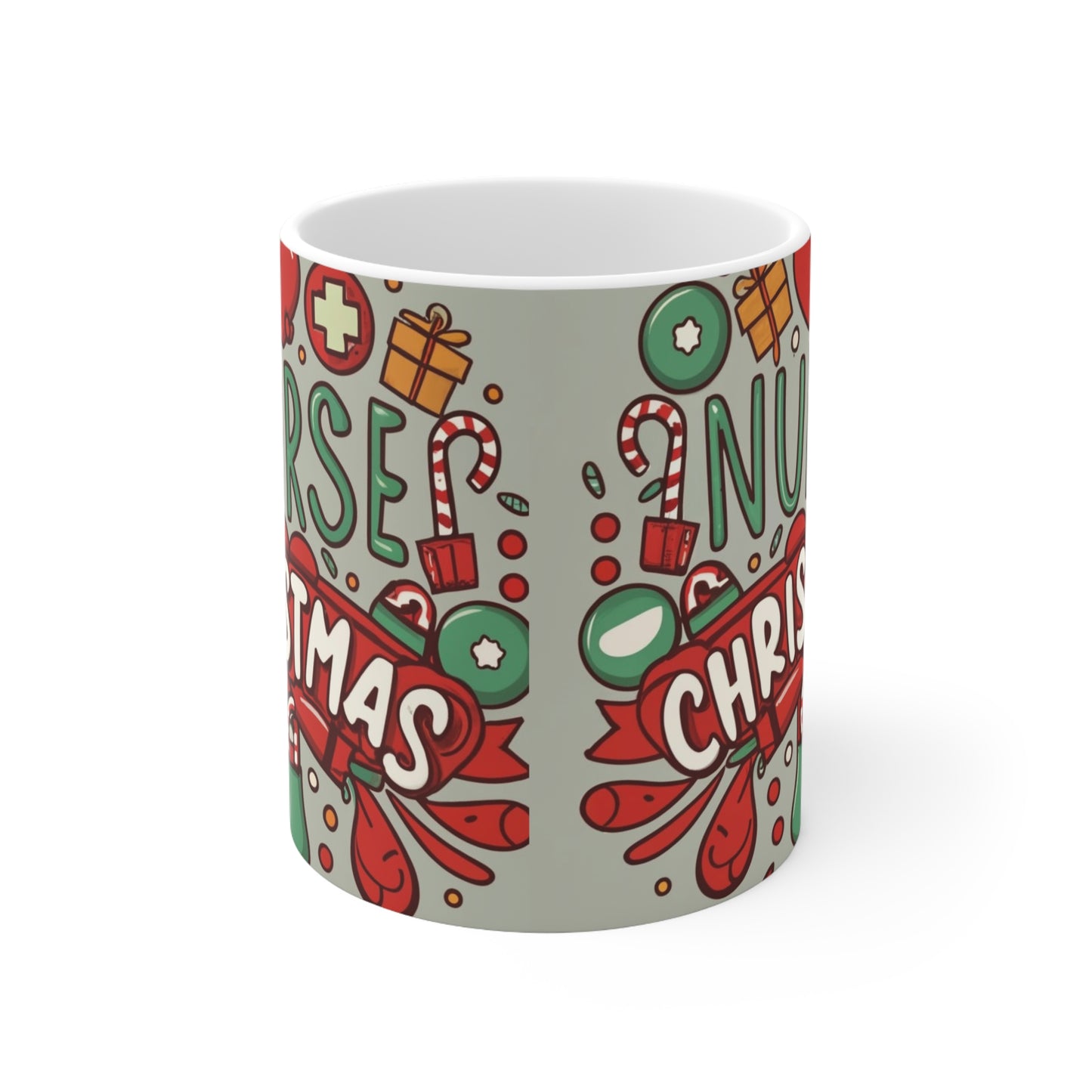 Enfermera Navidad Vacaciones - Taza de Cerámica 11oz 