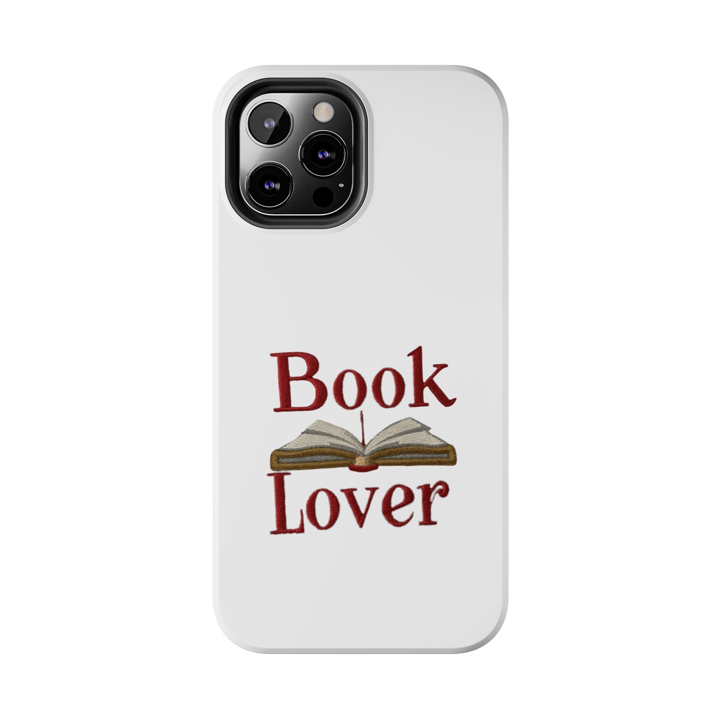 Open Book Embroidery Art: Book Lover Text for Avid Readers - Tough Phone Cases