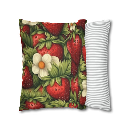 Strawberry Euphoria: The Ultimate Guide to Celebrating Life's Sweetest BerrySpun Polyester Square Pillow Case