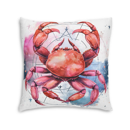 Cancer Star Sign - Elegant Zodiac Astrology - Tufted Floor Pillow, Square