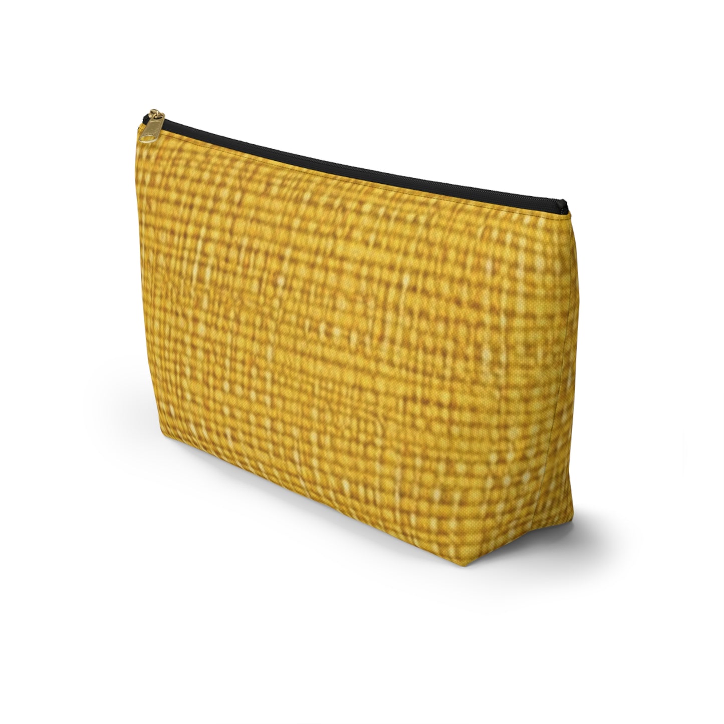 Radiant Sunny Yellow: tela de verano inspirada en la mezclilla - Bolsa para accesorios con parte inferior en forma de T 