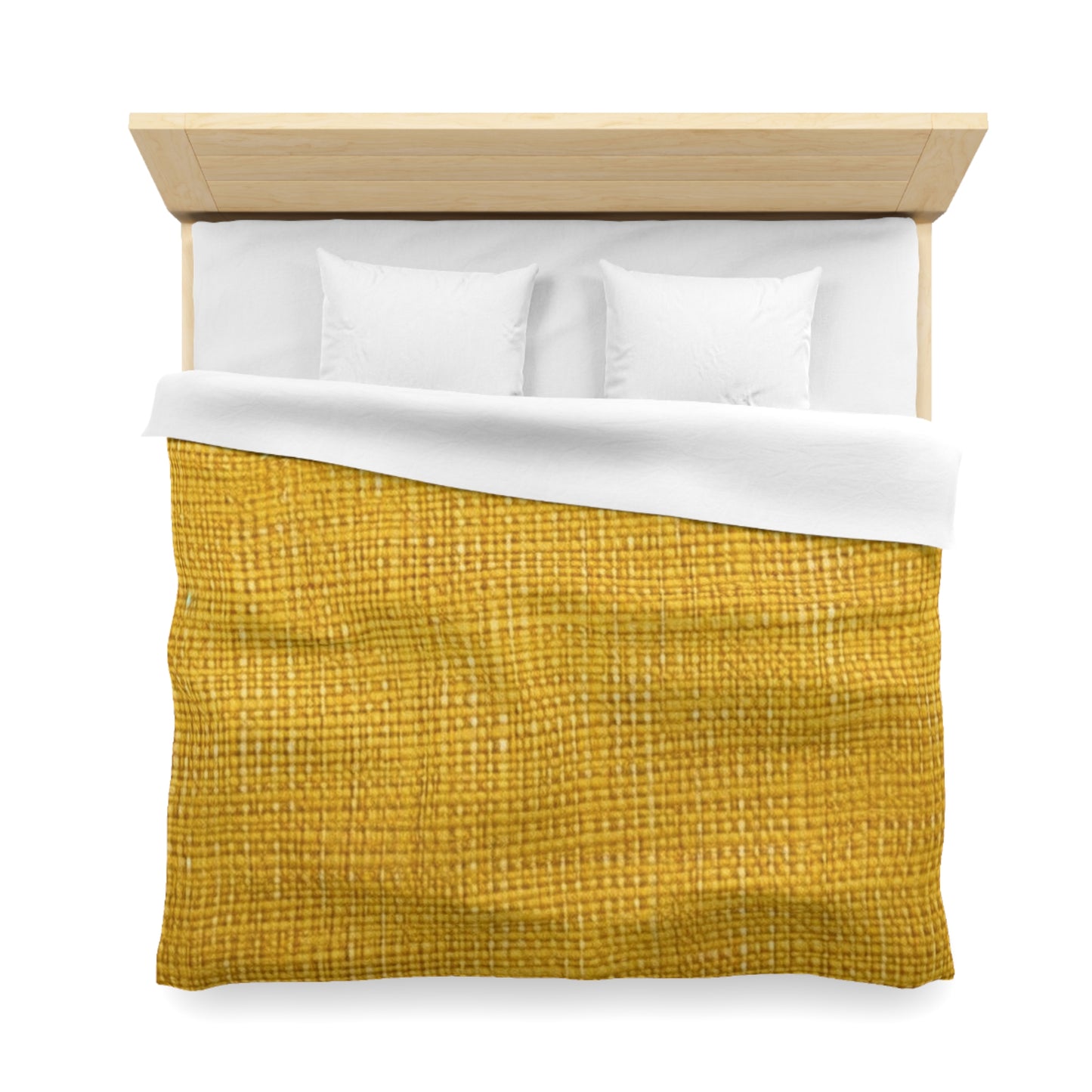 Radiant Sunny Yellow: Denim-Inspired Summer Fabric - Microfiber Duvet Cover