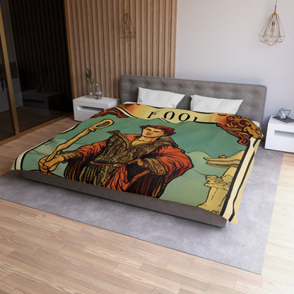 Mystical Tarot - Artistic Depiction of The Fool Card - Microfiber Duvet Cover