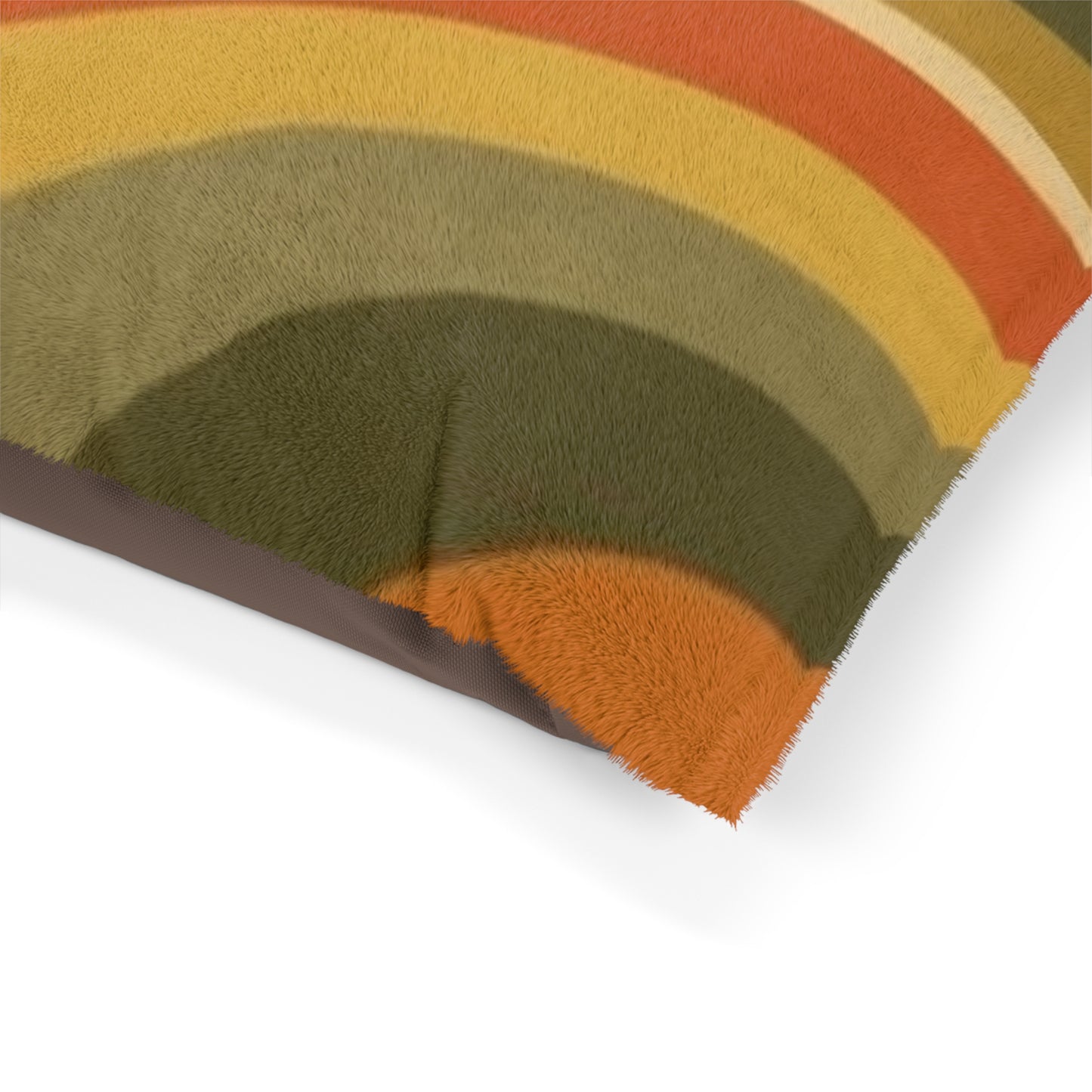 Groovy 1970s Mod-Inspired Dog & Pet Bed in Bold Orange, Green, Rust, Gold Beige