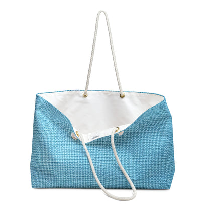 Bright Aqua Teal: Denim-Inspired Refreshing Blue Summer Fabric - Weekender Bag