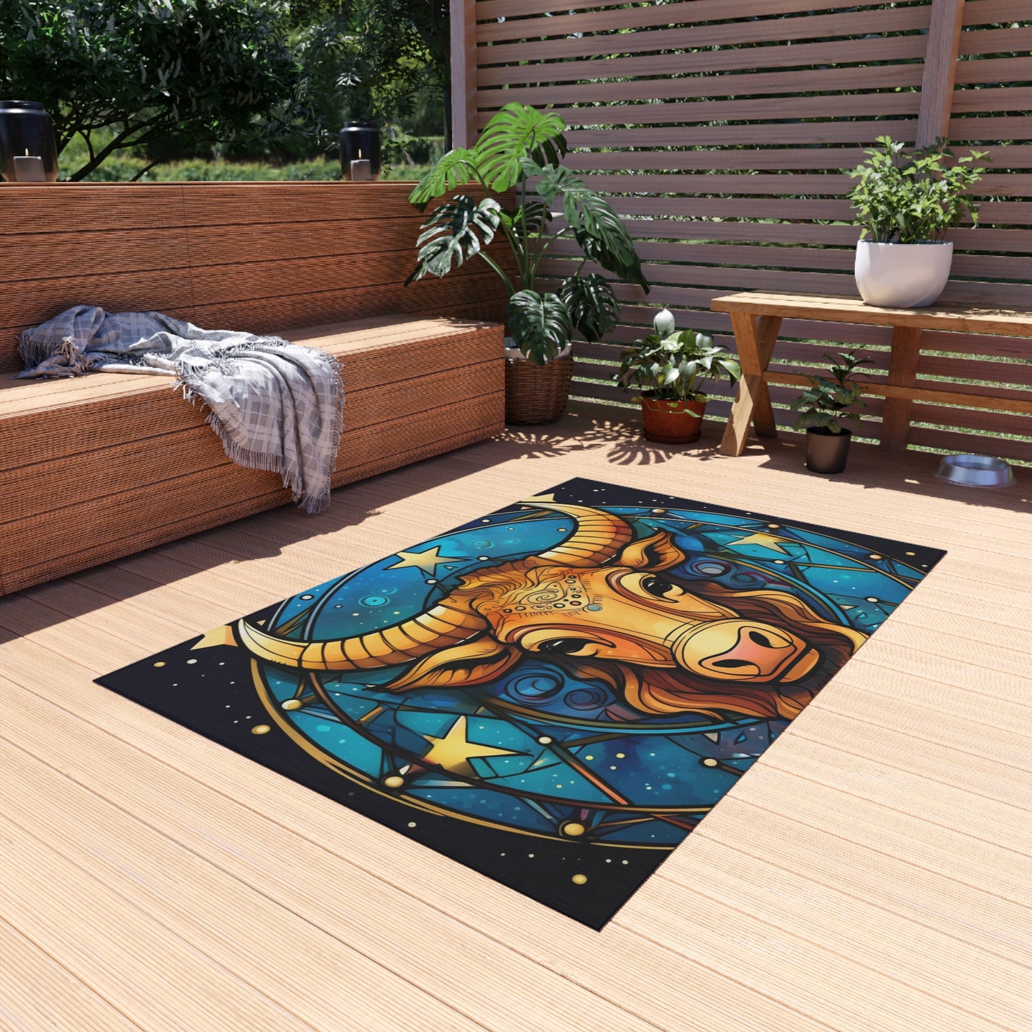 Taurus Constellation Zodiac Sign Astrology Cosmic Art - Outdoor Rug