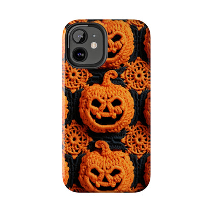 Halloween Crochet Pumpkin Scary Horror Festive Holiday Pattern - Tough Phone Cases