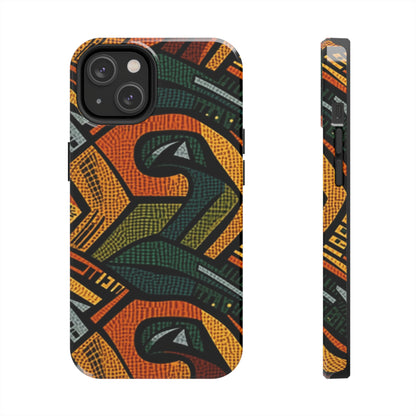 1960-1970s Style African Ornament Textile - Bold, Intricate Pattern - Tough Phone Cases