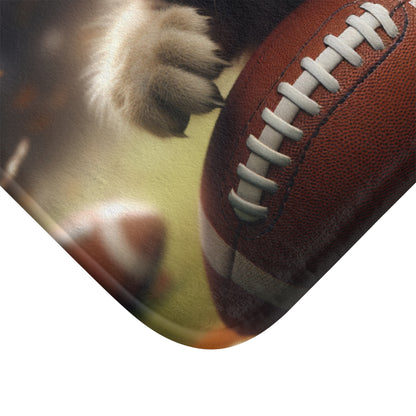 Football Kitten Touchdown: Tabby's Winning Play Sport Game - Bath Mat