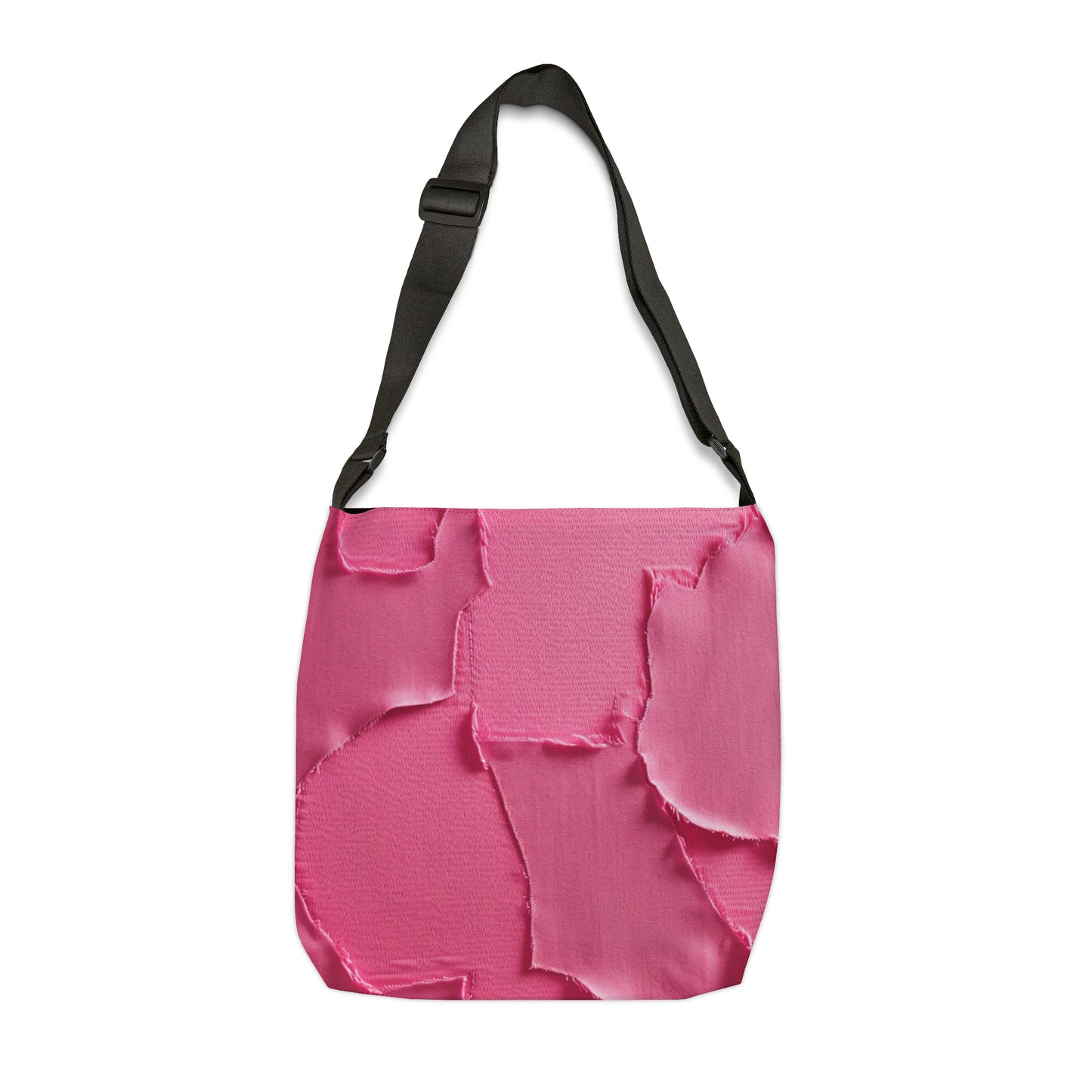 Distressed Neon Pink: Edgy, Ripped Denim-Inspired Doll Fabric - Adjustable Tote Bag (AOP)