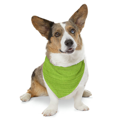 Lush Grass Neon Green: Denim-Inspired, Springtime Fabric Style - Dog & Pet Bandana Collar