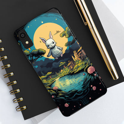 White Rabbit Mystery Psychedelic Fantasy Anime Cartoon Bunny - Tough Phone Cases