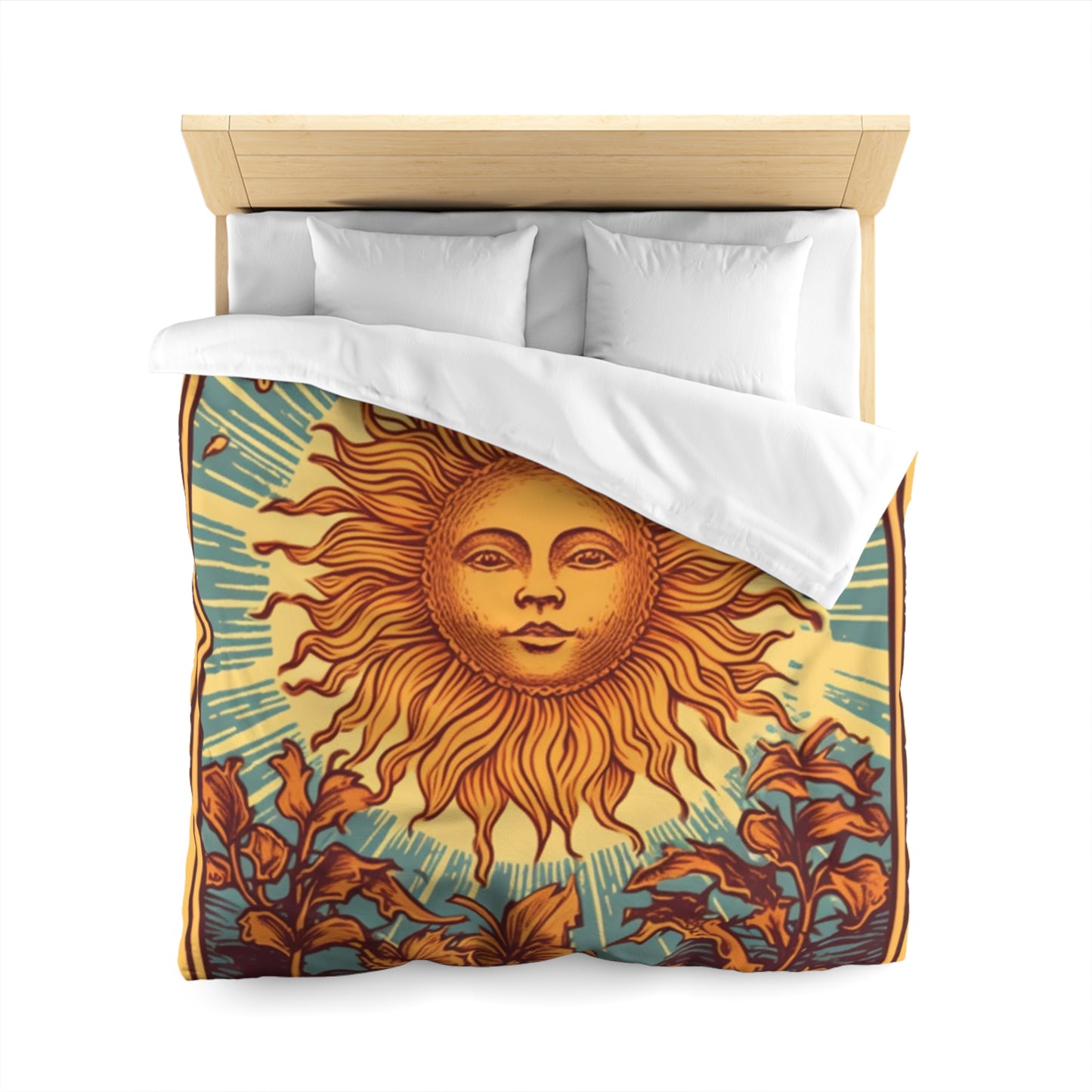 Sun Tarot Card Symbol of Growth, Life, and Radiance - Microfiber Duvet Cover