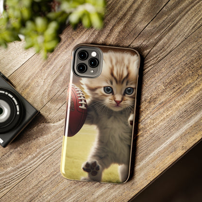 Football Kitty Fantasy: Feline Cat American Sport Quarterback - Tough Phone Cases