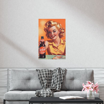 Retro Pop Art Cola Drink Style Vintage Soda Advertisement - Premium Matte Vertical Posters