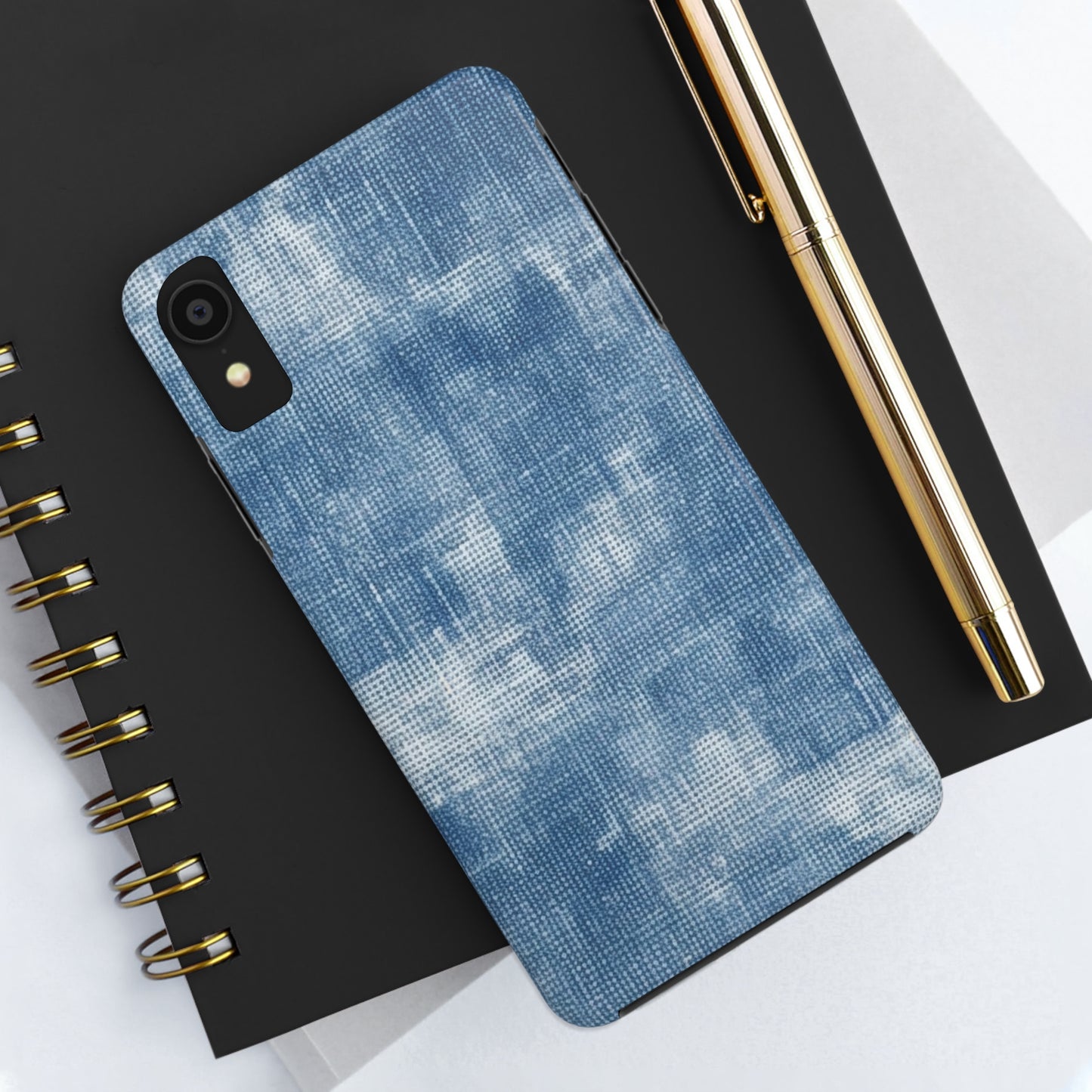 Faded Blue Washed-Out: Denim-Inspired, Style Fabric - Tough Phone Cases