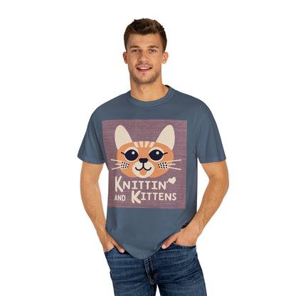 Crafty Cat Lovers: Unique Knittin with Kittens - Unisex Garment-Dyed T-shirt