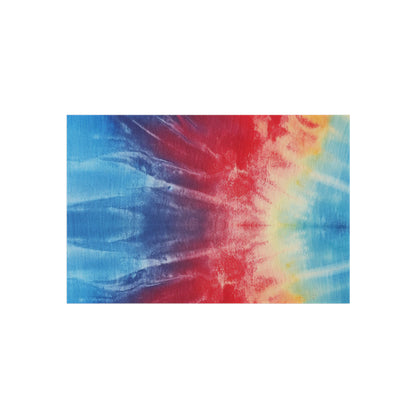 Rainbow Tie-Dye Denim: Vibrant Multi-Color, Fabric Design Spectacle - Outdoor Rug