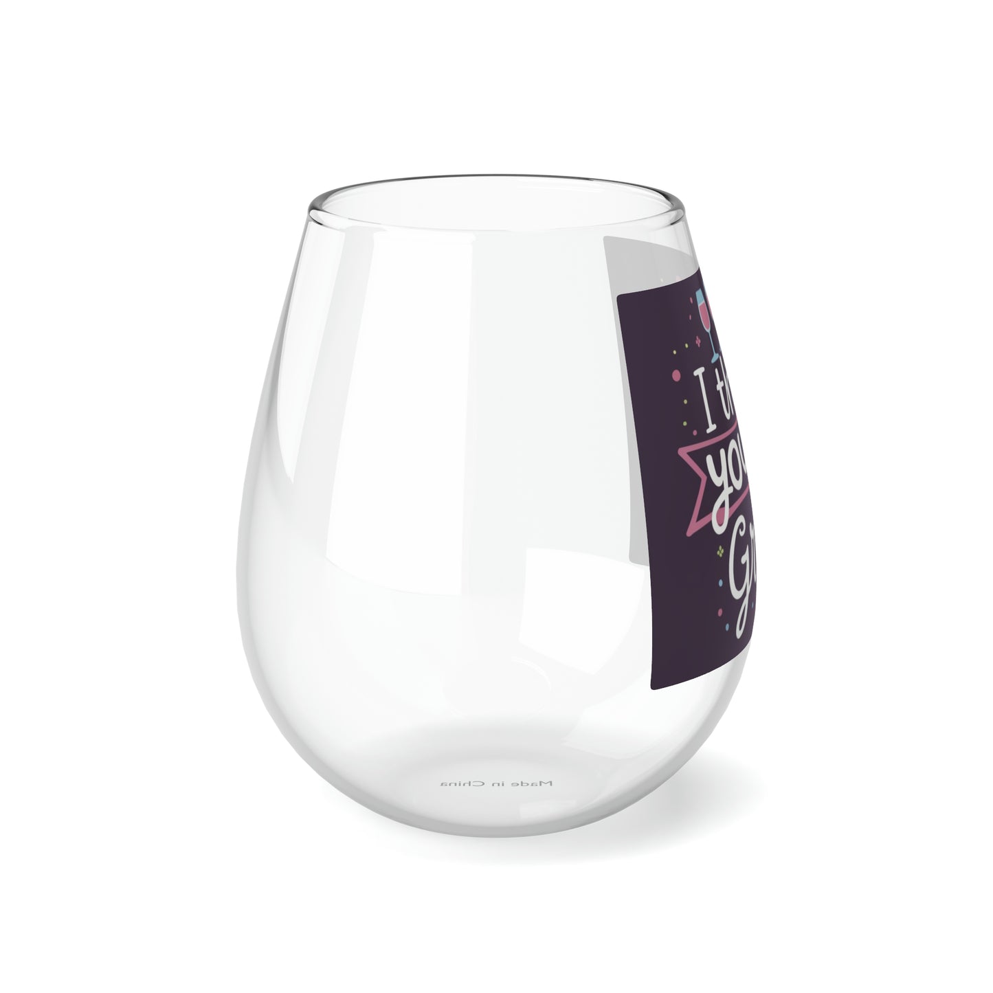 Grape Pun Wine Lover Art - You're Grape - Whimsical Wine Glasses Design - Stemless Wine Glass, 11.75oz