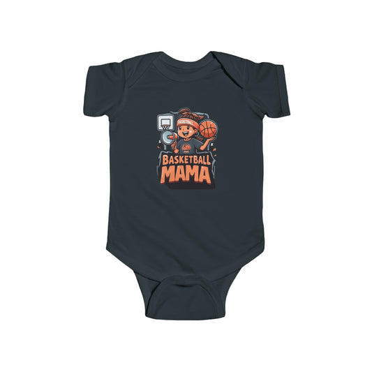 Sporty Basketball Mama Graphic - Casual Athletic Mom Apparel Design - Mother's Day Gift Idea - Infant Fine Jersey Bodysuit