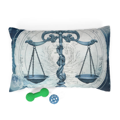 Blue Tones Libra Zodiac Cosmic Astro - Balance Scale & Symbols - Pet Bed