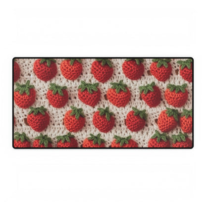 Strawberry Traditional Japanese, Crochet Craft, Fruit Design, Red Berry Pattern - Desk Mats