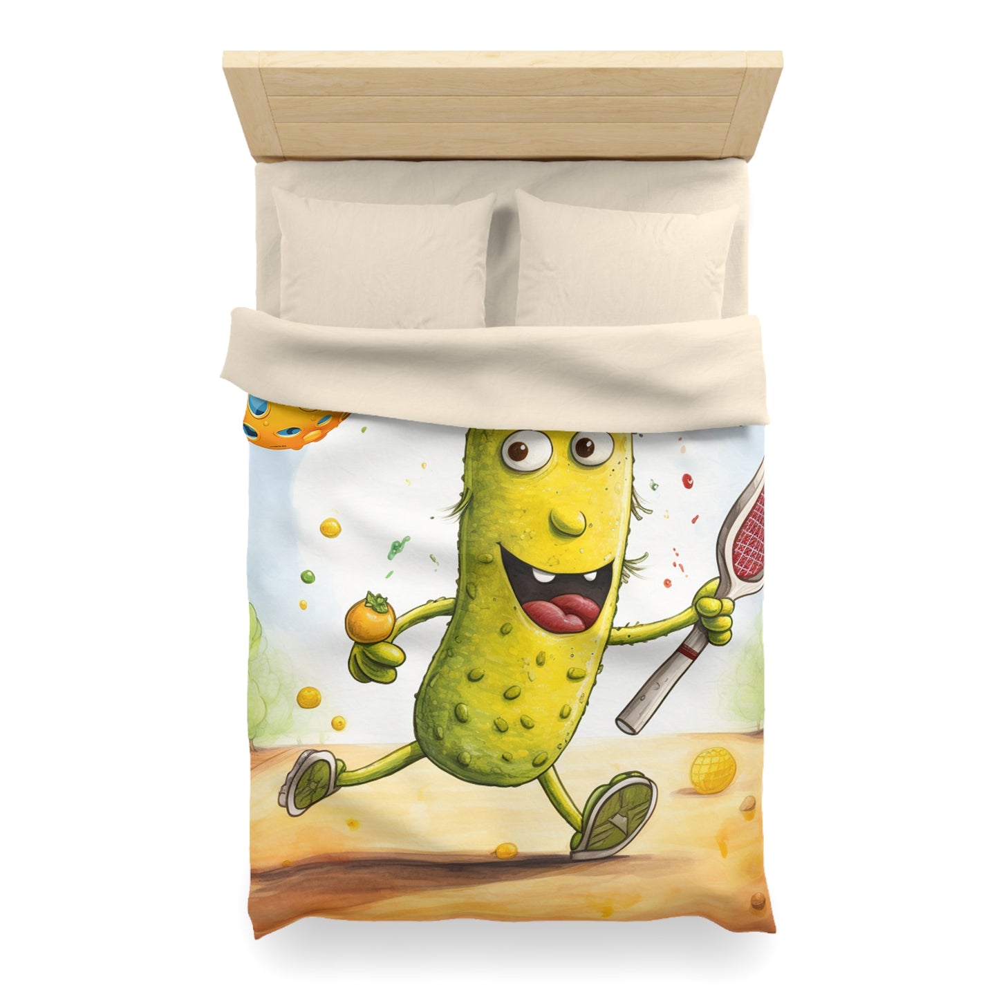 Pickleball Play: Pickle Sport Action Game, Fast Dink Ball - Microfiber Duvet Cover