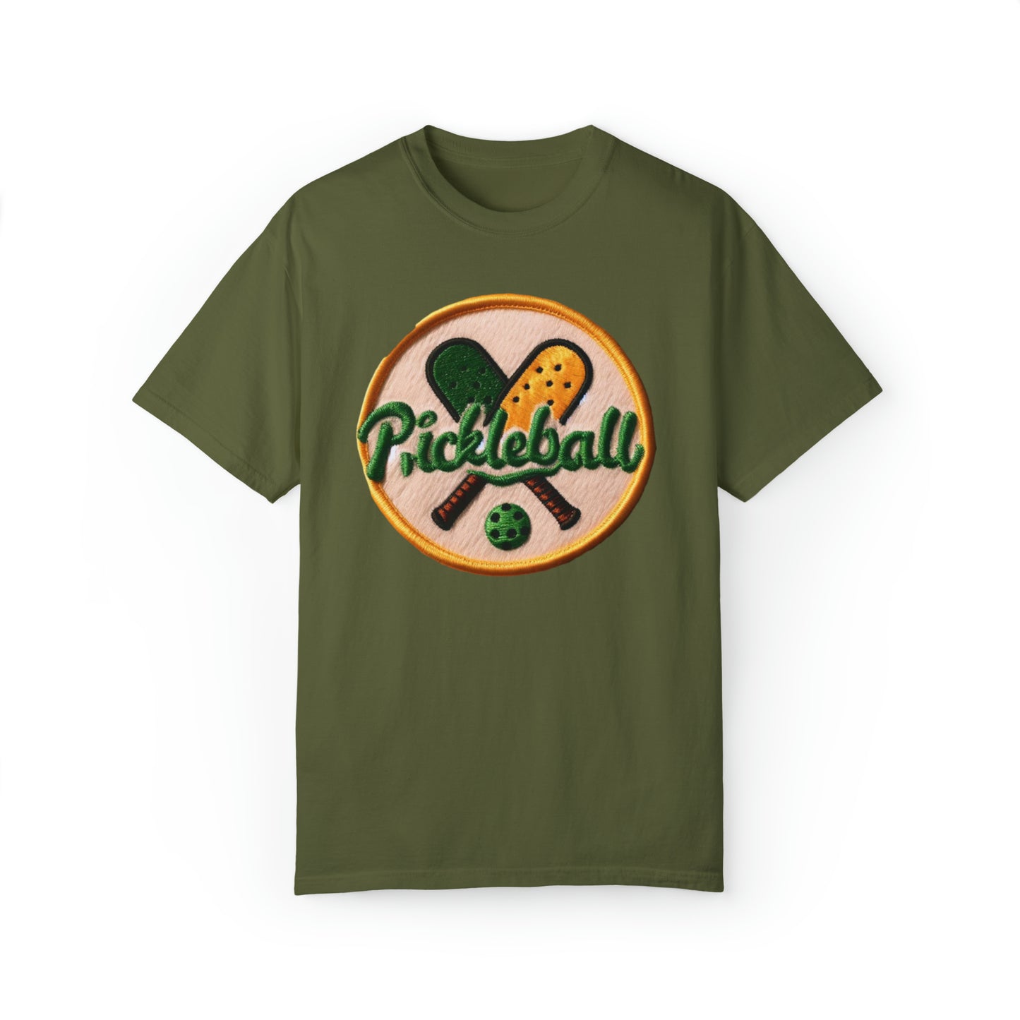 Pickleball Chenille Patch - Unisex Garment-Dyed T-shirt