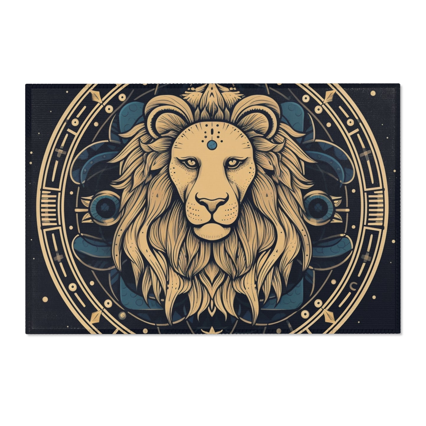 Leo Zodiac Sign - Mystic Circle Astrology Art Cosmic constellation - Area Rugs