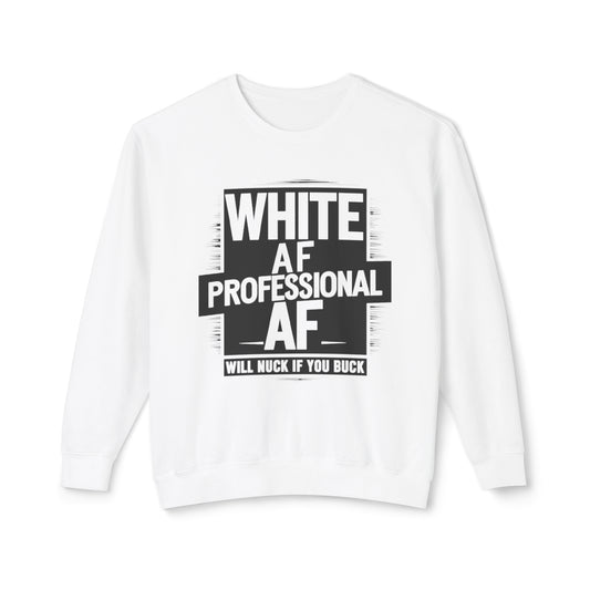 White AF, White History, Funny Gift, Unisex Lightweight Crewneck Sweatshirt
