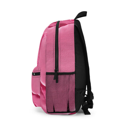 Distressed Neon Pink: Edgy, Ripped Denim-Inspired Doll Fabric - Backpack