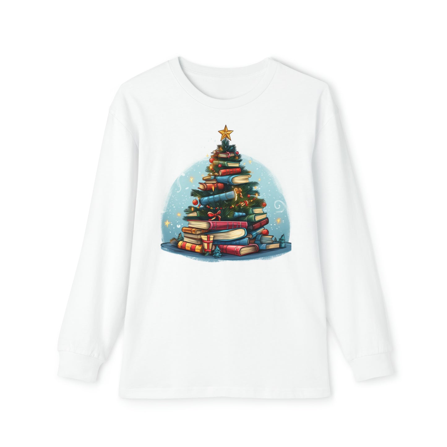 Book Lover Christmas Tree, Gift For Readers - Youth Long Sleeve Holiday Outfit Set